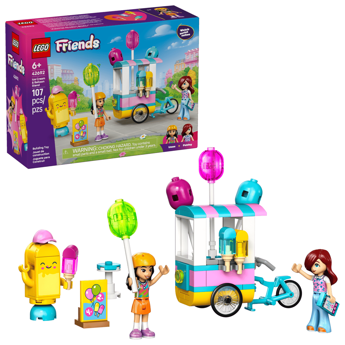 LEGO Friends Ice Cream & Balloon Stand 107 Pieces 10 × 8 × 5 cm Multicolour