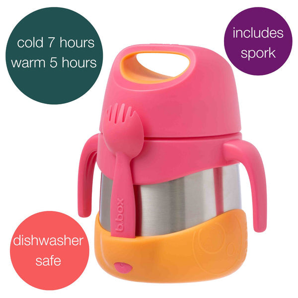 B Box Insulated Food Jar 335Ml - Strawberry Shake Pink Orange