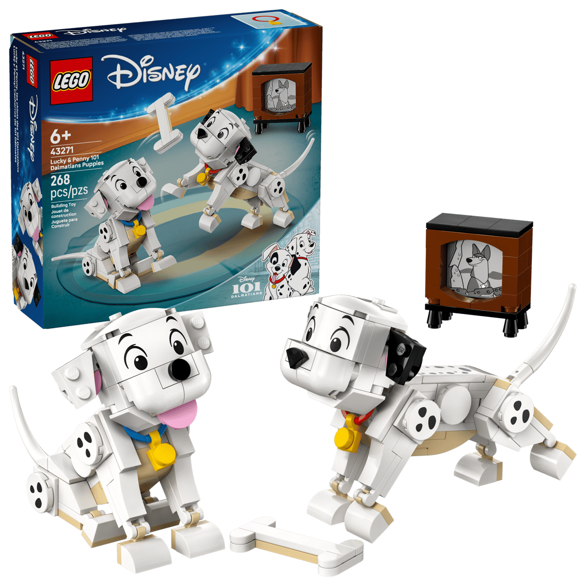 LEGO Disney Lucky & Penny 101 Dalmatians Puppies 268 Pieces 9 cm Multicolour