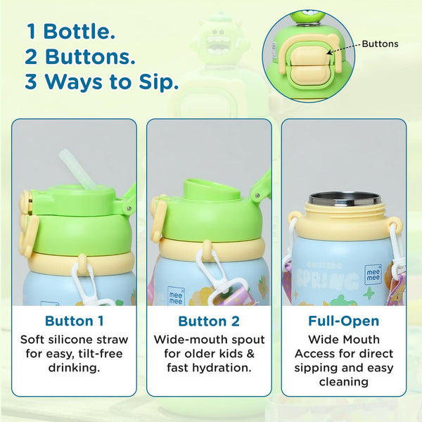 Mee Mee Oasis Sip Kids Insulated Water Bottle 460ml – Green