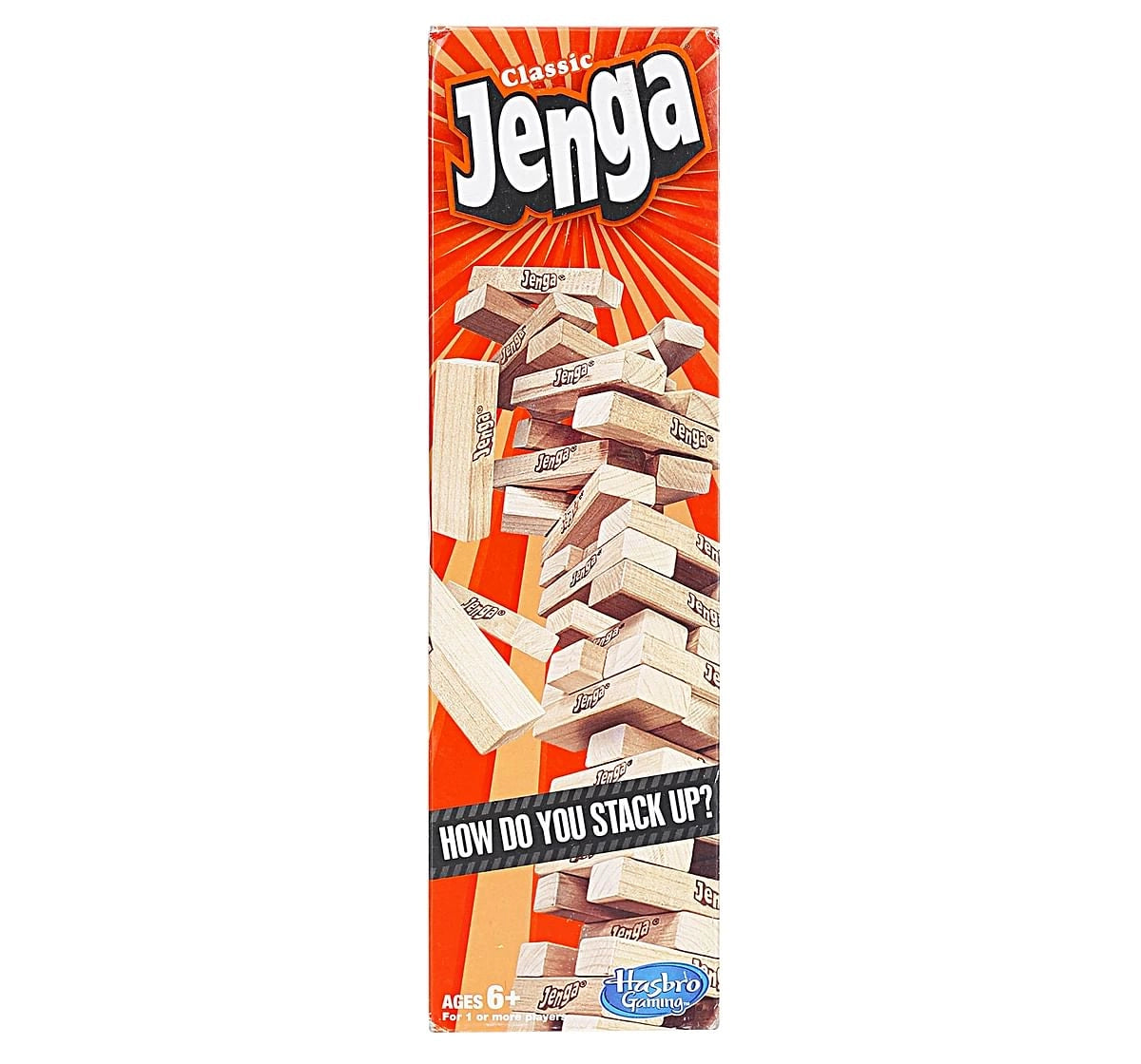Hasbro Gaming Classic Jenga 54-Block Stacking Game 6Y+ – Natural Wood