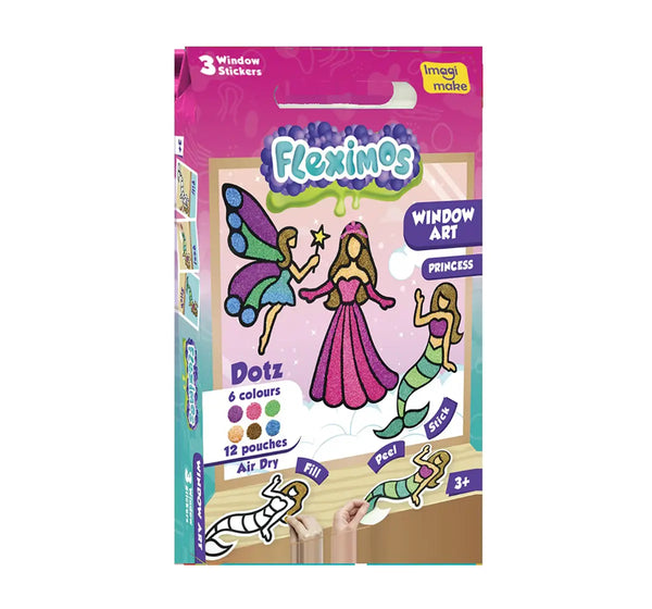 Imagimake Fleximos Window Art- Mini - Princess Sand, Slime & Others for Kids