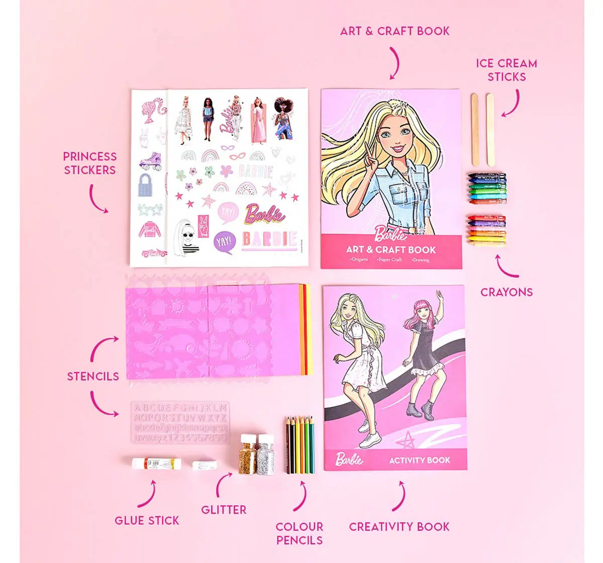 Barbie Creative Activity Kit – 10+ DIY Art & Craft Activities