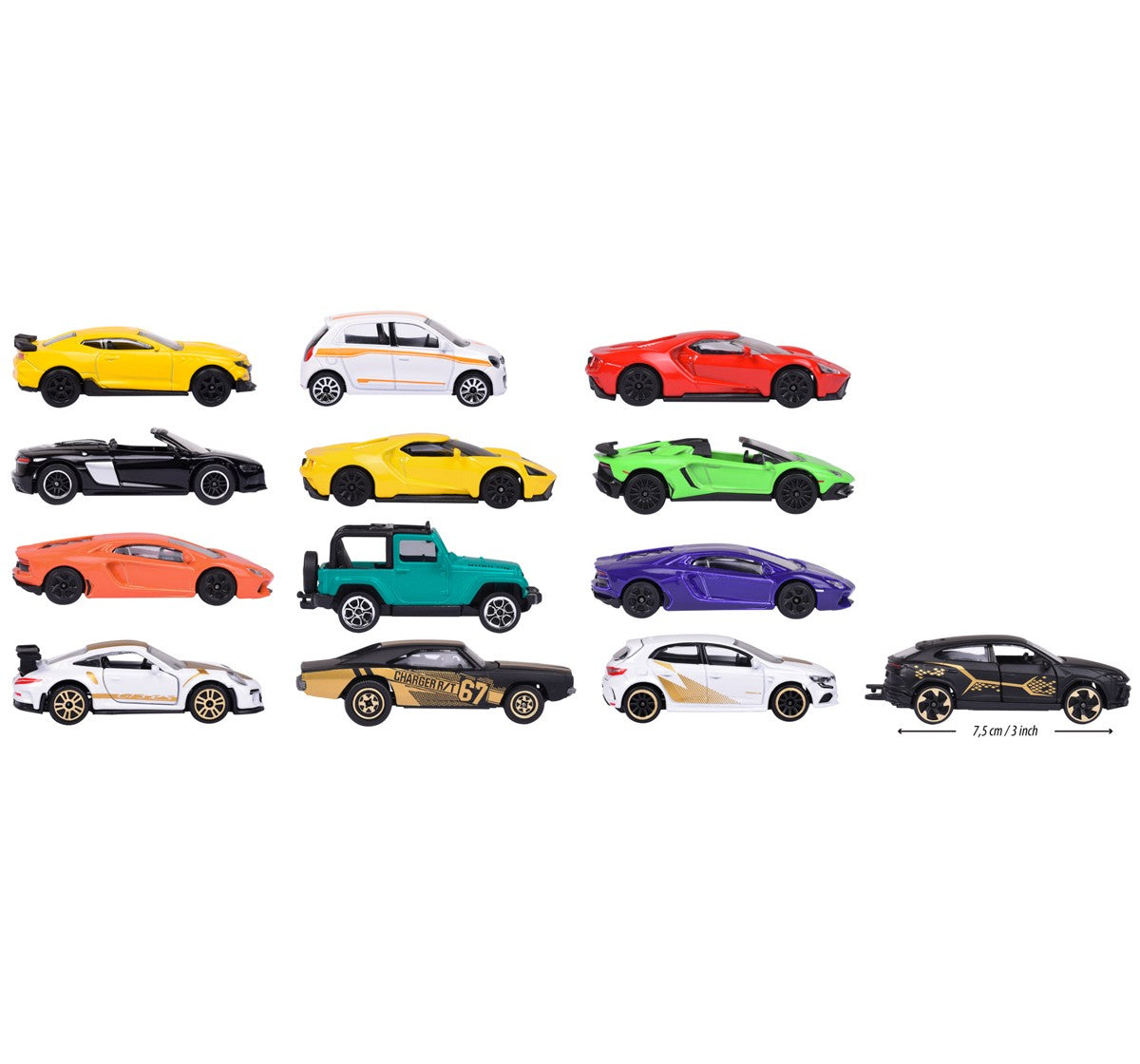 Majorette Limited Edition 9 Giftpack 9+4 Die-Cast Cars Set of 13 7.5 cm Black White Gold