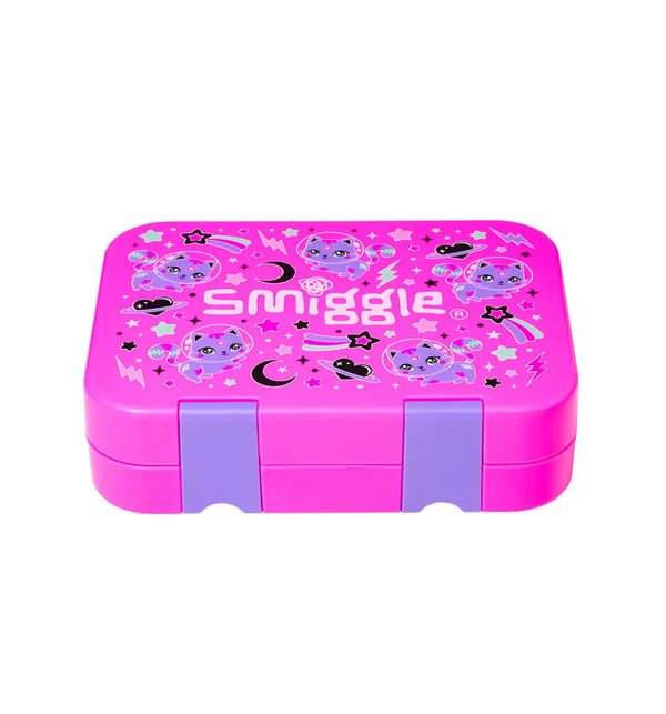 Smiggle Away Small Happy Bento Lunchbox Pink, 3Y+