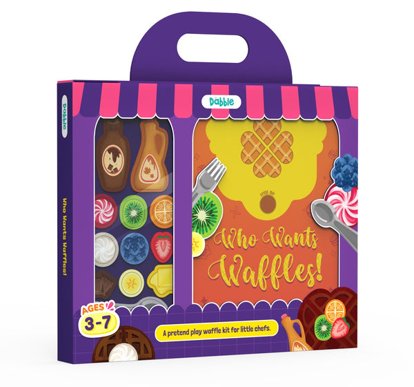 Dabble Kitchen Playset for Pretend Play Who Wants Waffles