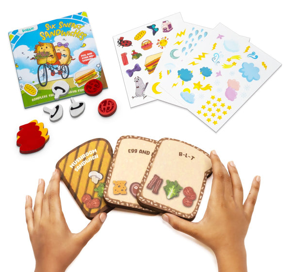 Dabble Pretend Play Sandwich Playset by Playshifu Six Sneaky Sandwiches