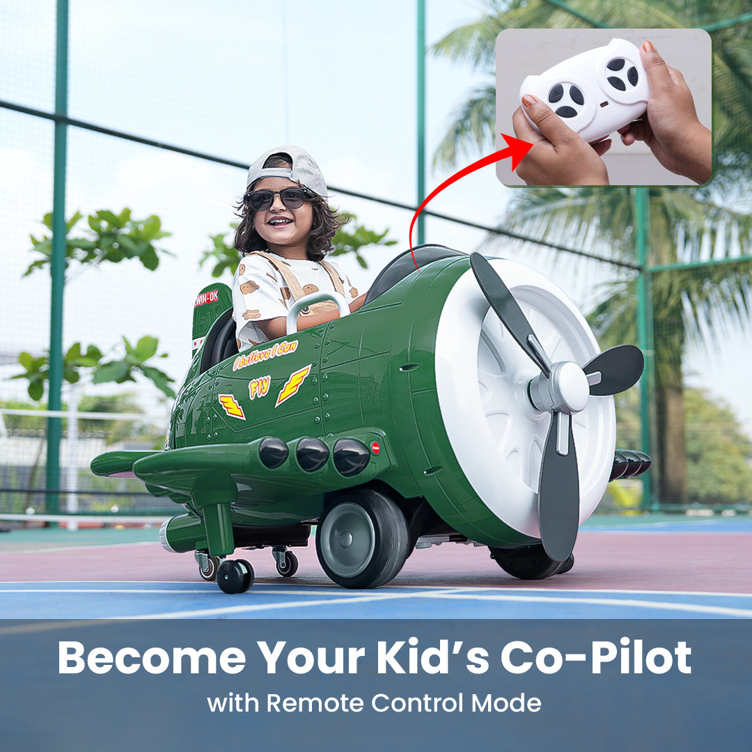 Formula Fun by EMotorad TurboWing Electric Ride-On Car 3–6Y – Green