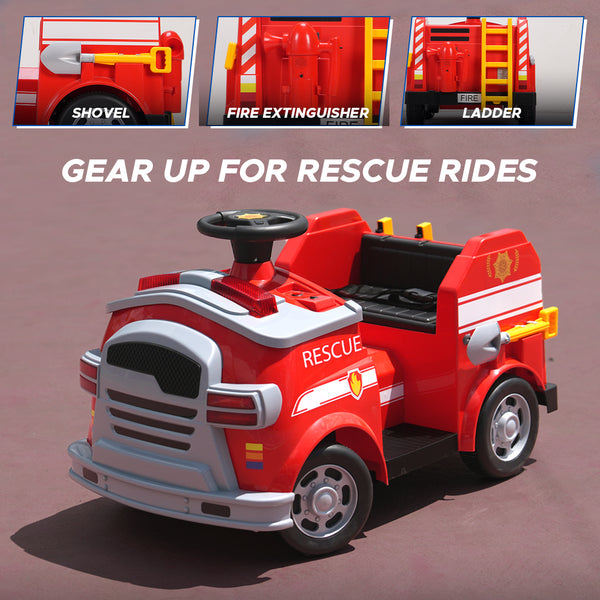 E-Motorad Formula Fun Fire Truck Ride On Car - Red