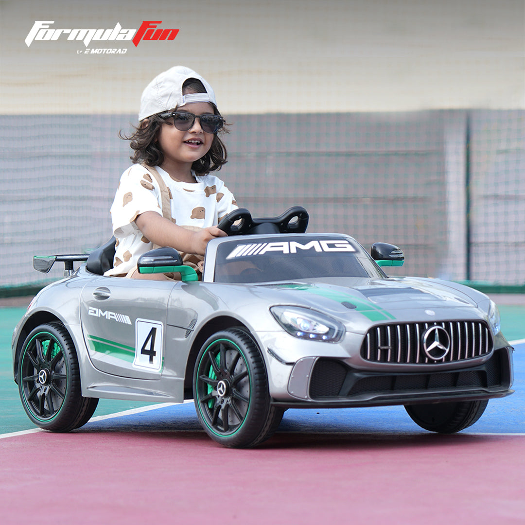 Formula Fun by EMotorad Mercedes-AMG GT4 Ride-On Car 3-6 Years Grey