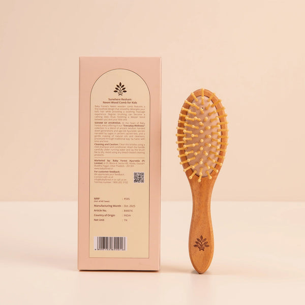 Baby Forest Sunehere Resham Neem Wood Comb for Kids One Size