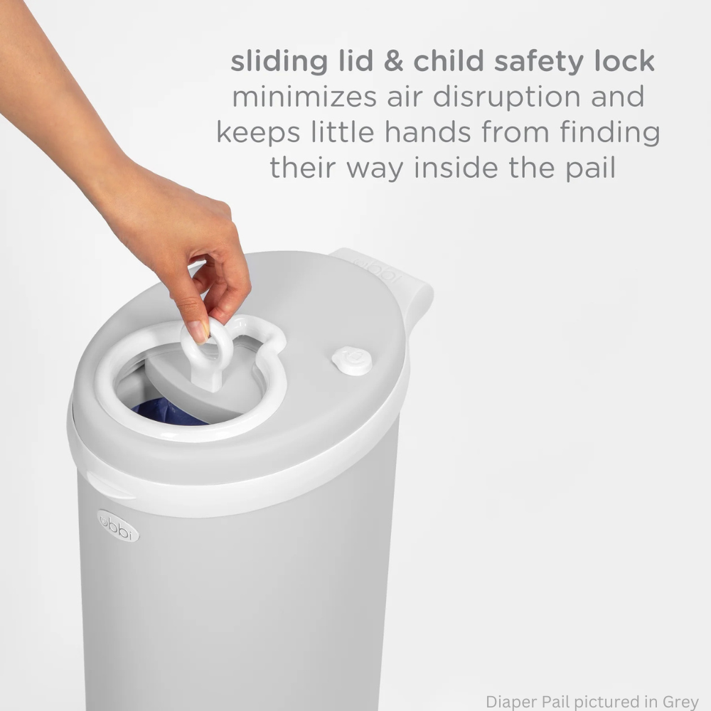 Ubbi Stainless Steel Diaper Pail with Child Safety Lock - Oat Milk