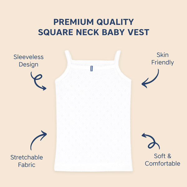 Hopop Girls Sleeveless Cotton Camisole Vest - White
