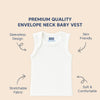 Hopop Envelope Neck Sleeveless Solid Patterned Cotton Vest - White