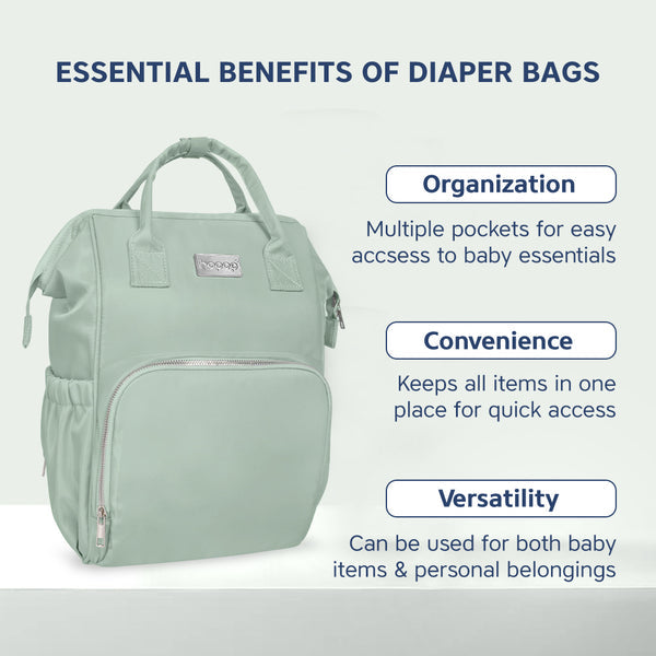 Hopop Portable & Stylish Travel Friendly Spacious Baby Diaper Bag One Size – Green