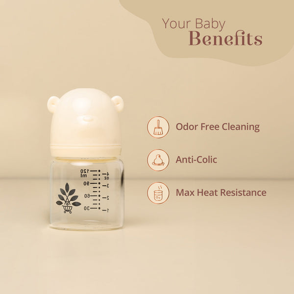 Baby Forest Glass Feeding Bottle Palan Poshan 4Oz 120Ml