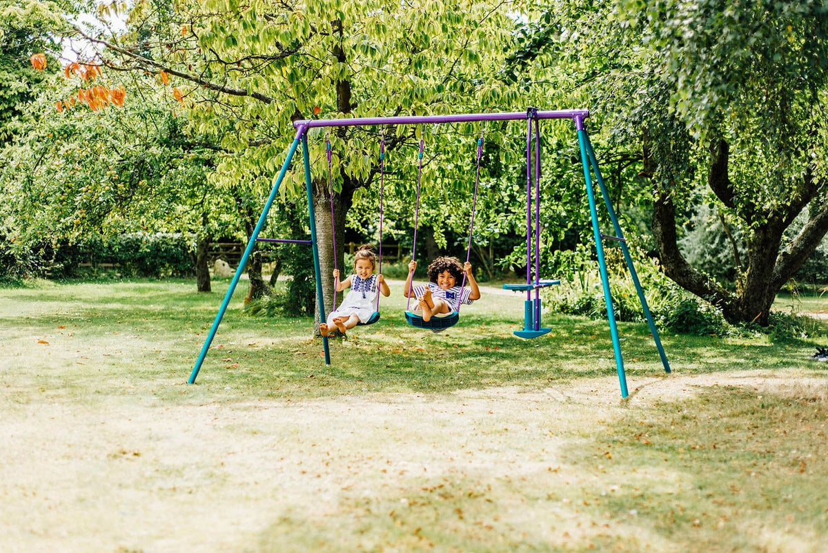 Plum Metal Jupiter Double Swing And Glider Set