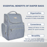 Hopop Portable & Stylish Baby Diaper Bag Travel Friendly & Spacious Grey