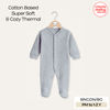Babiano Cotton-Blend Thermal Babygrow Romper - Grey