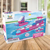 Webby 3 In 1 Adventure Boats Abs Building Blocks Kit (108 Pcs)