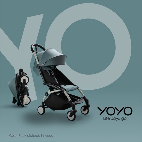 Babyzen Stroller YOYO² with 6+ Color Pack - Black Frame - Aqua