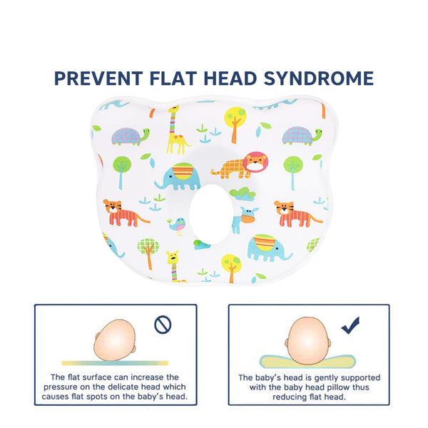 Hopop Memory Foam Baby Flat Head Shaping Pillow - Jungle