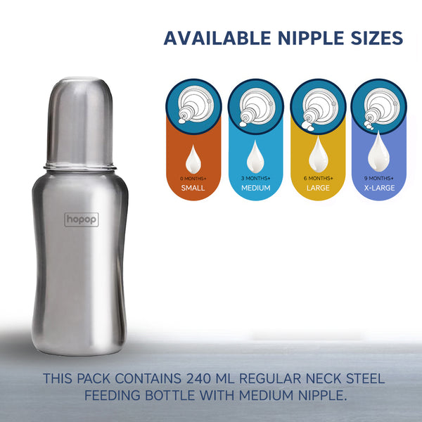Hopop Baby Steel Feeding Bottle 240ML