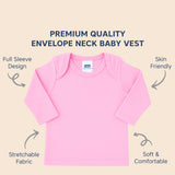 Hopop Baby Envelope Neck Full Sleeve Cotton Vest Single Piece Preemie–2Y – Multicolor
