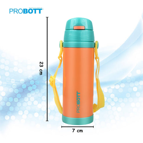 Probott Tom Hot & Cold Insulated Bottle with Straw Strap 500ml - Assorted