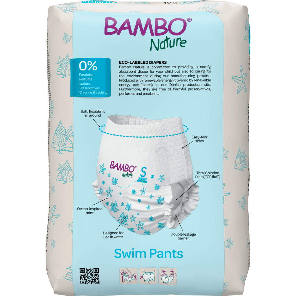Bambo Nature Disposable Swim Pants Size S 7–12 kg – 12 pcs