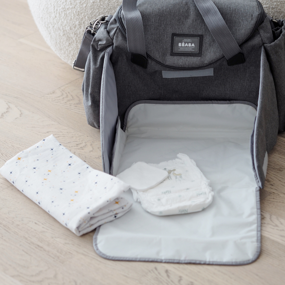 BÉABA Sydney 21L Diaper Bag with Changing Mat – Heather Grey