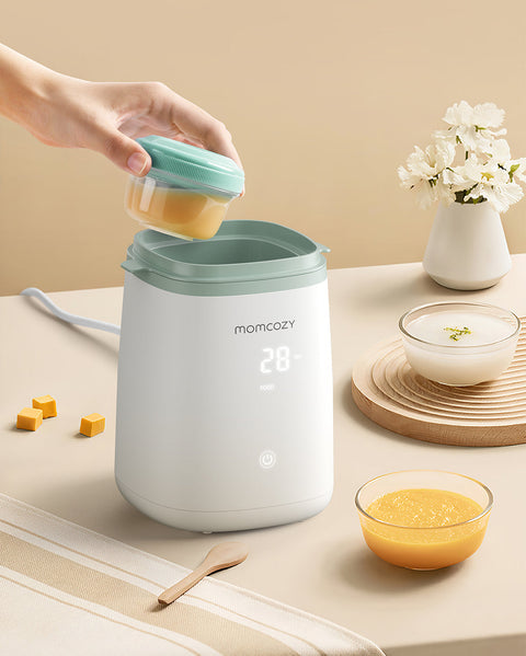 Momcozy 6-in-1 Fast Baby Bottle Warmer 2–11oz – White Green