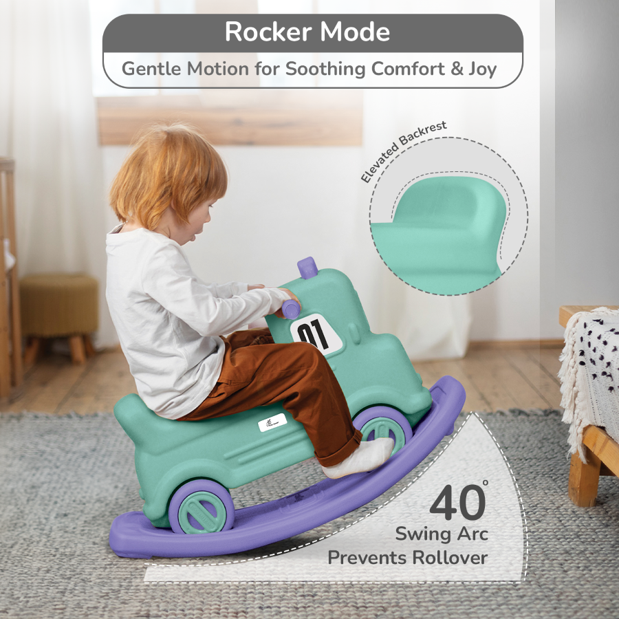 R For Rabbit Rock N Ride 3-in-1 Balance Board, Ride-On - Green Purple