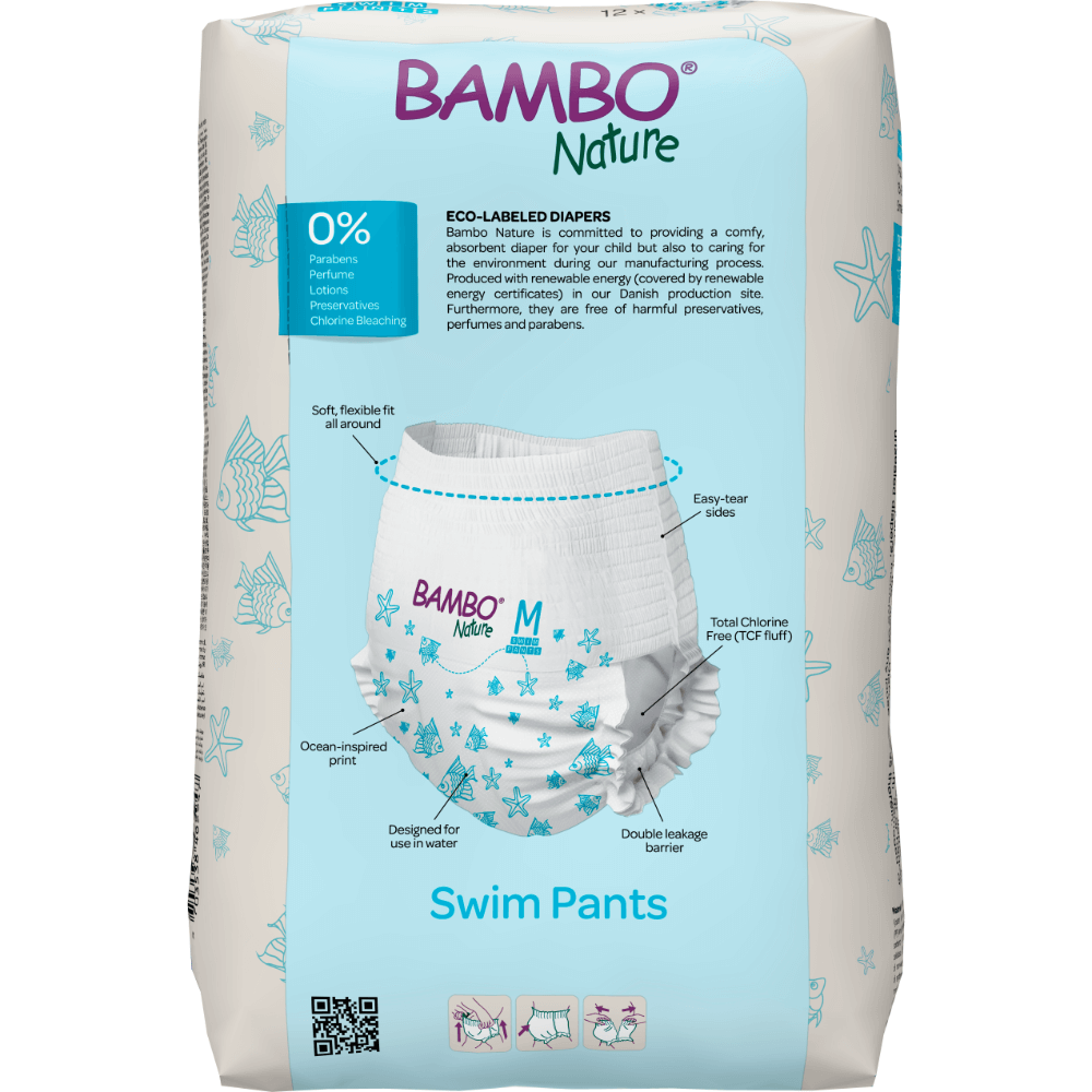 Bambo Nature Disposable Swim Pants Size M 12+ kg – 12 pcs