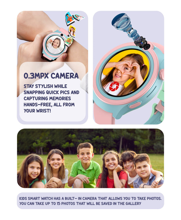 Spiky Cacus 4g Video & Voice Calling Smartwatch with GPS - Pink