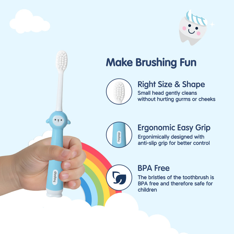 Hopop Soft Baby Toothbrush (6–36 Months) - Yellow