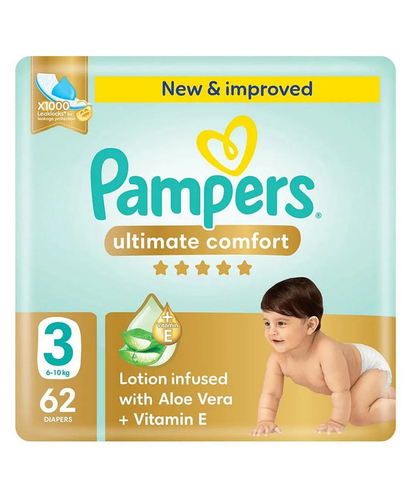 Pampers Ultimate Comfort Tape Style Diapers Size 3 6–10kg 62 Pcs