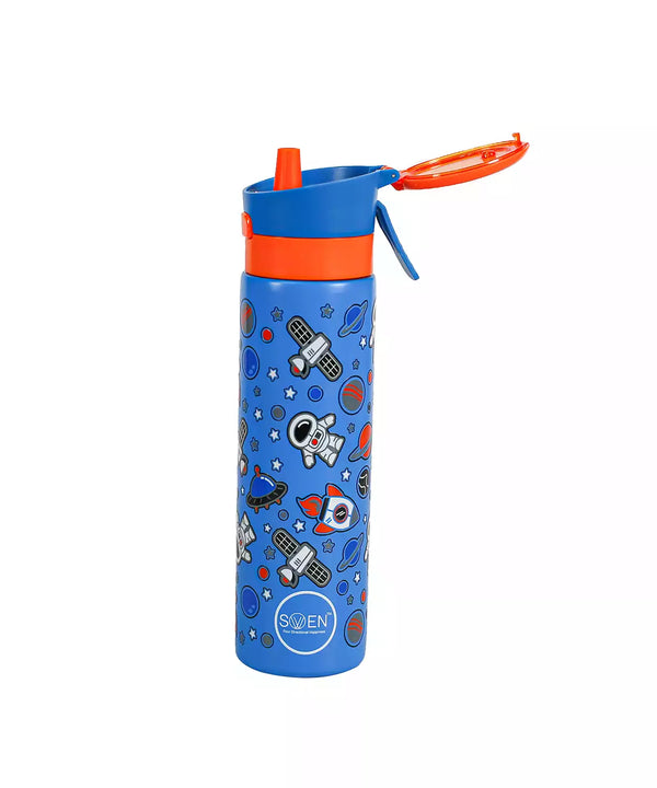 Swen Insulated Stainless Steel Space Theme Mist Bottle, Blue And Orange Color - 540Ml