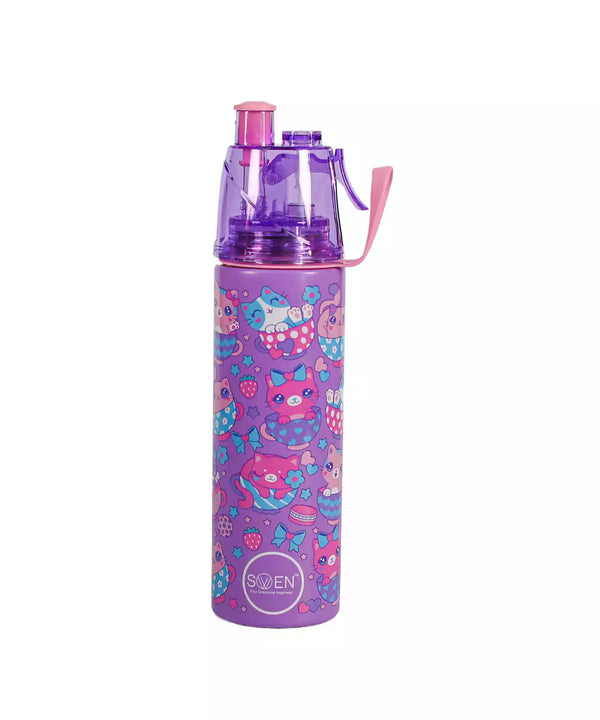 Swen Insulated Stainless Steel Kitty Theme Mist Bottle, Purple Color - 490Ml
