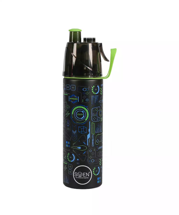 Swen Insulated Stainless Steel Tech Theme Mist Bottle, Blue Color - 490Ml