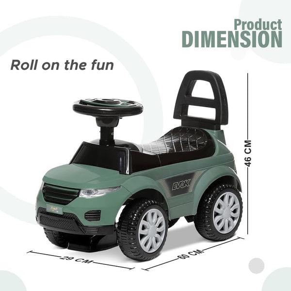 Dash Evok Stylish Manual Ride on Car with Back Rest (1 Years Plus) - Green