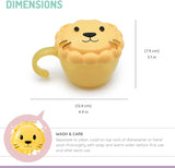 Melii Snack Container with Finger Trap Lion- Yellow