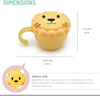 Melii Snack Container with Finger Trap Lion- Yellow
