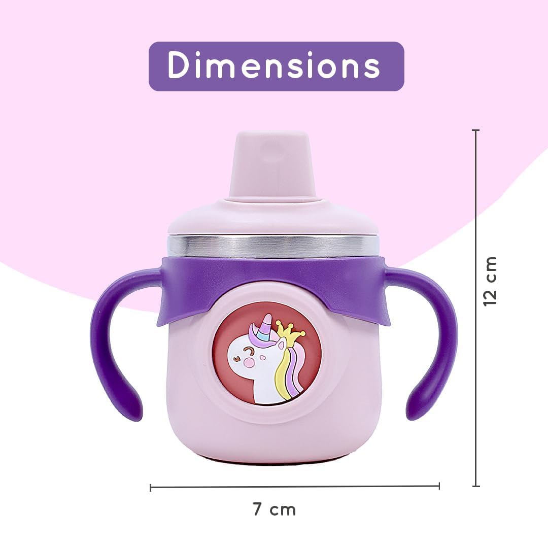 The Little Bunny Hop In Style Stainless Steel Insulated Baby Sipper Bottle 260 ml Purple