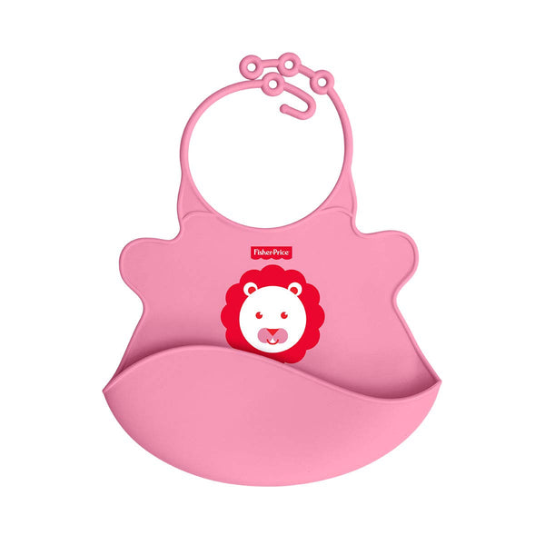 Fisher Price Ultra Care Easy Clean Silicon Baby Bib - Pink