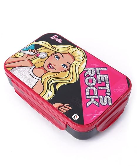 Striders Barbie 2-Compartment Stainless Steel Lunch Box 700 ml Multicolour