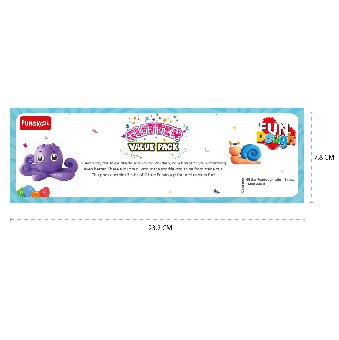 Dough Set Funskool Fundough Glitter Pack 3 Tubs – Multicolour