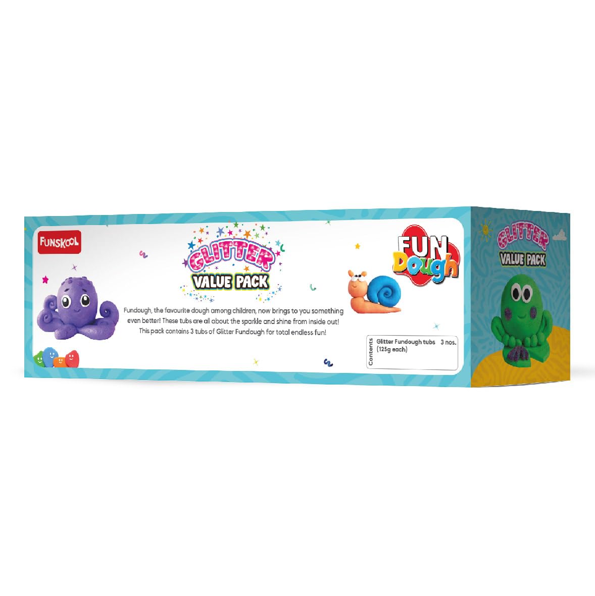 Dough Set Funskool Fundough Glitter Pack 3 Tubs – Multicolour