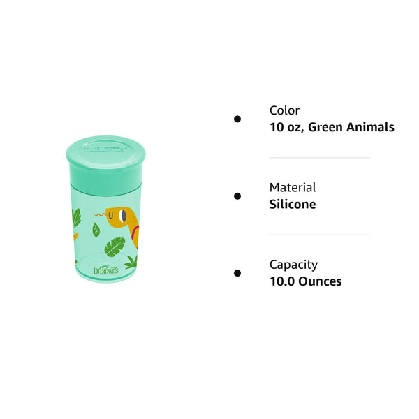 Dr Browns Smooth Wall Cheers 360 Cup Without Handle 200mL - Green deco