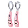 Hopop Stainless Steel Spoon & Fork Set With Travel Case - Pink